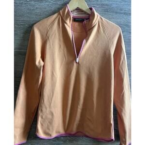Bobby Jones Golf Womens Full Jacket Orange Pink Large Pima Cotton Peru Vintage